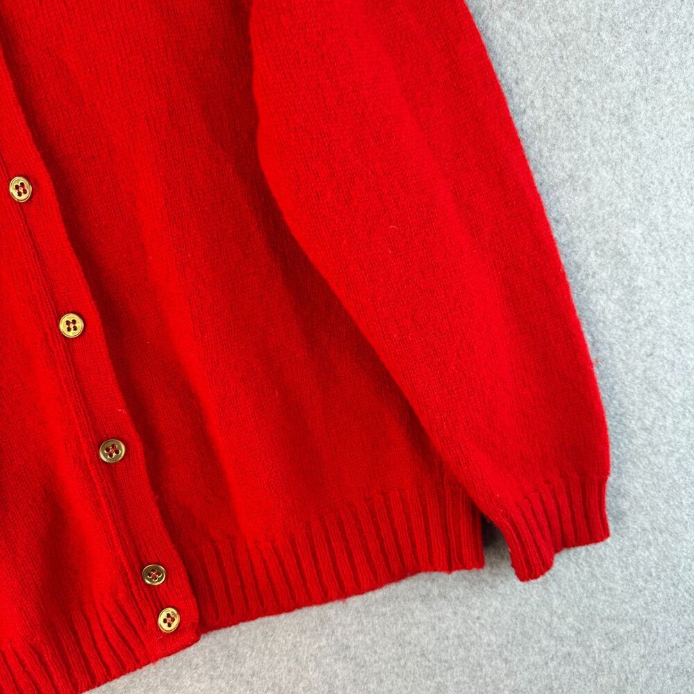 Vintage Red Pendleton Button Up Sweater Cardigan 100% Virgin Wool Grandma Core M - Picture 5 of 6